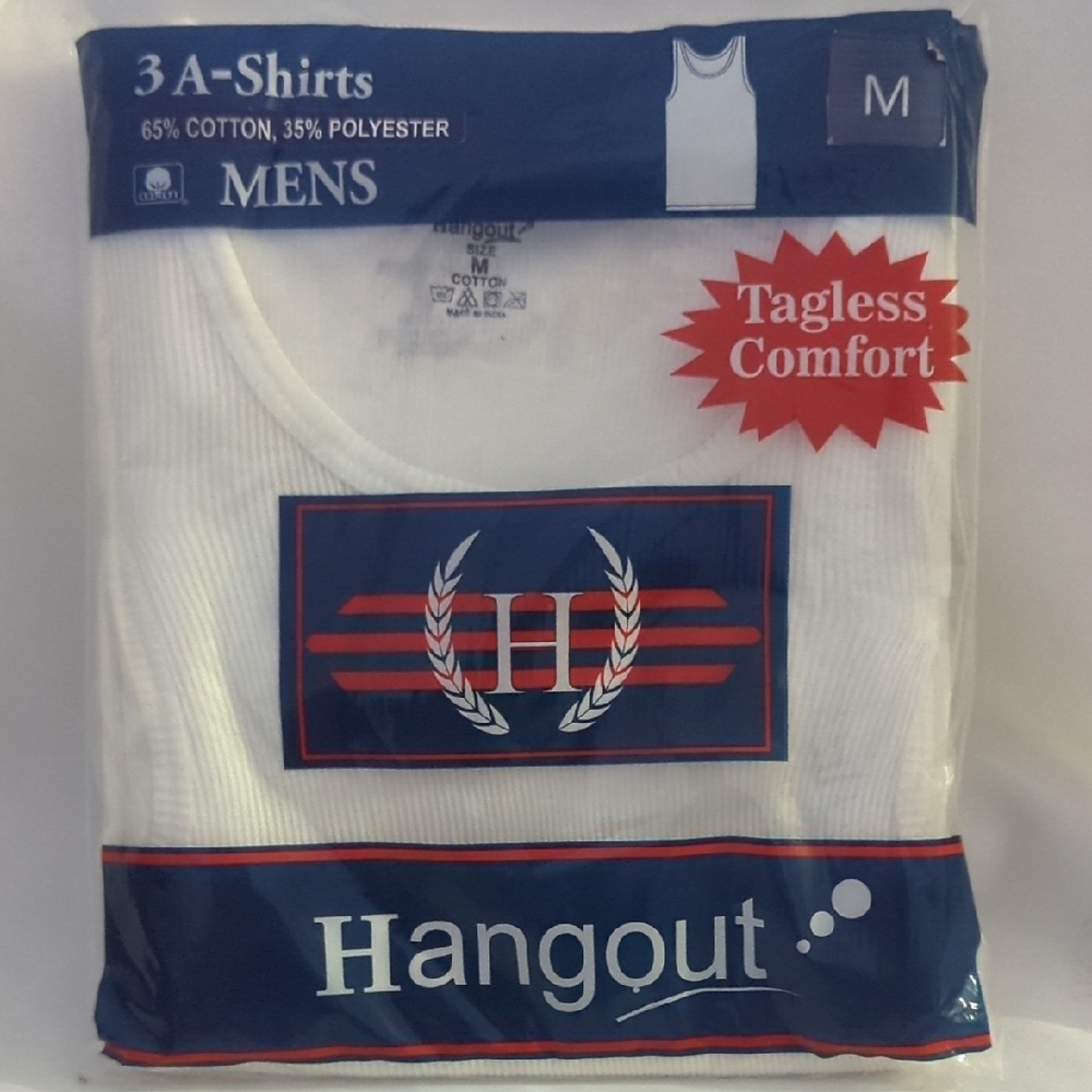 Men's White A-Shirts - Pack of 3 GREAT SIZE M
